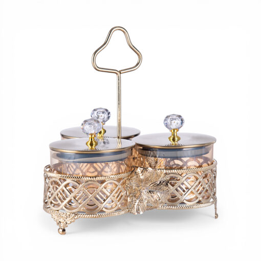 Glass Canister with Stand (Set of 3)