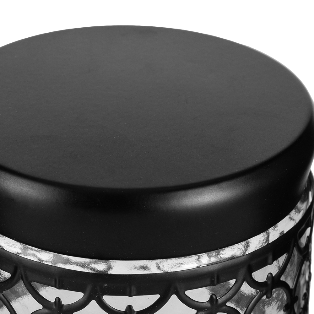 Glass Jar with Ivory Iron Casing and Lid (H18cm) - Image 3