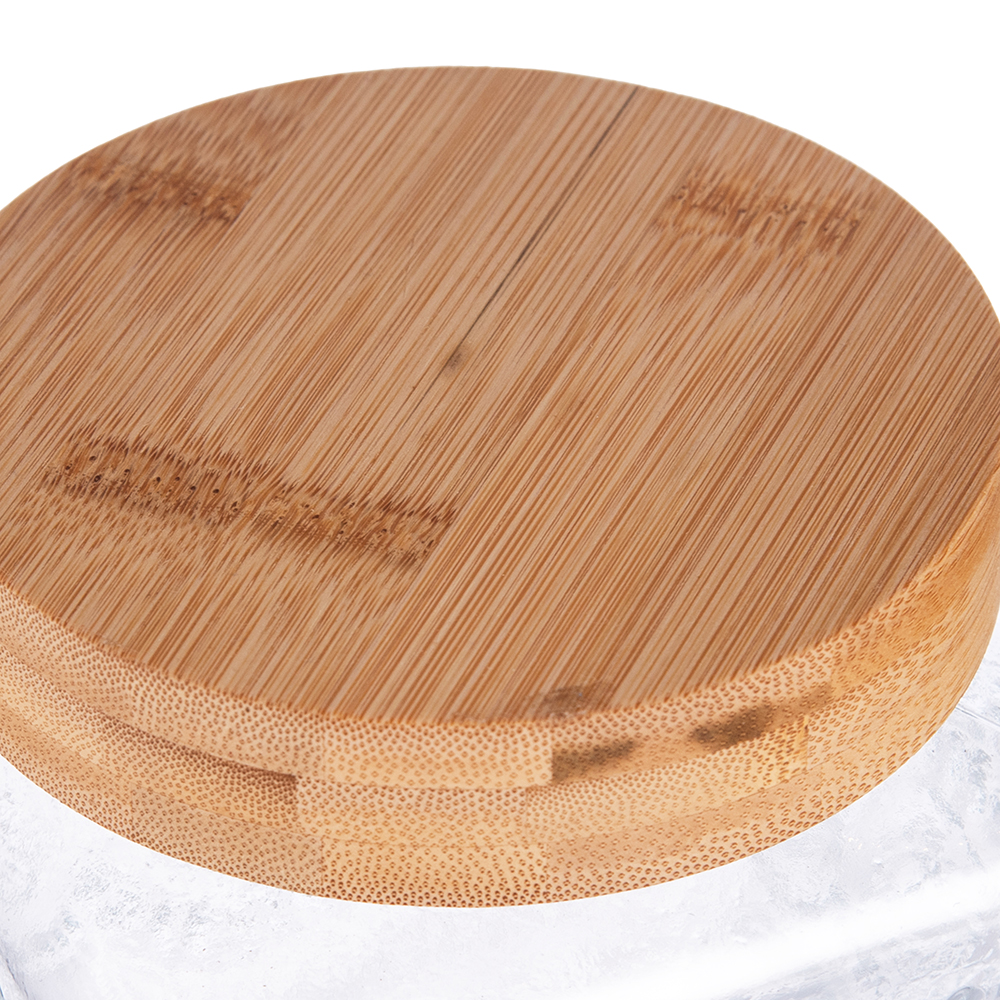 Glass Storage Jar with Bamboo Lid (H12.4cm) - Image 4