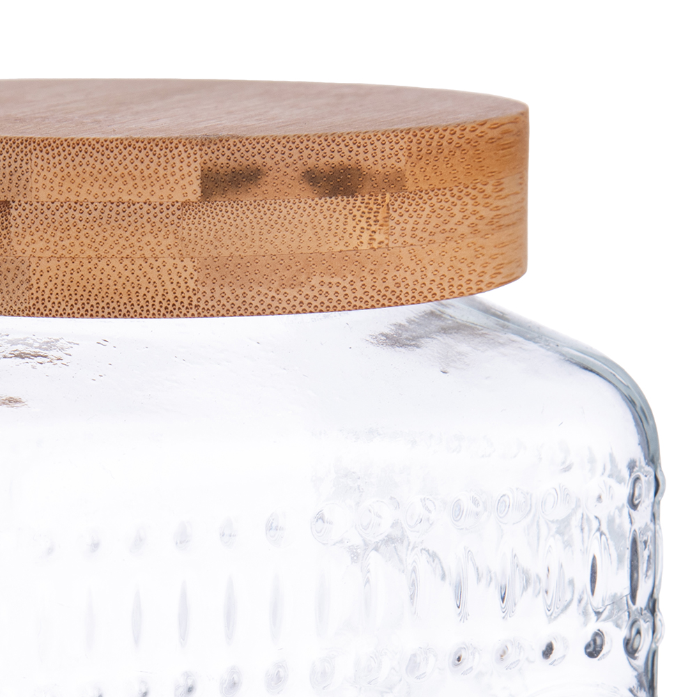 Glass Storage Jar with Bamboo Lid (H12.4cm) - Image 7