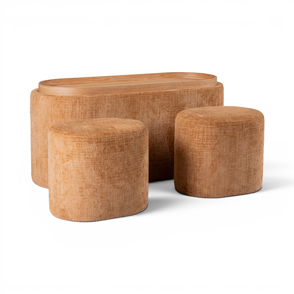 Ellery Storage Ottoman with Stools (3 Pcs) - Image 19