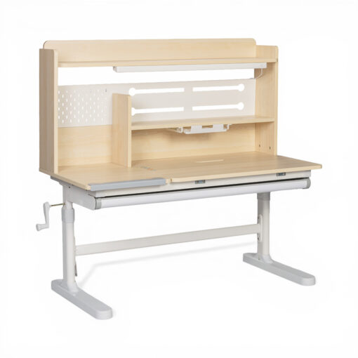 Trevin Height Adjustable Desk with Bookshelf
