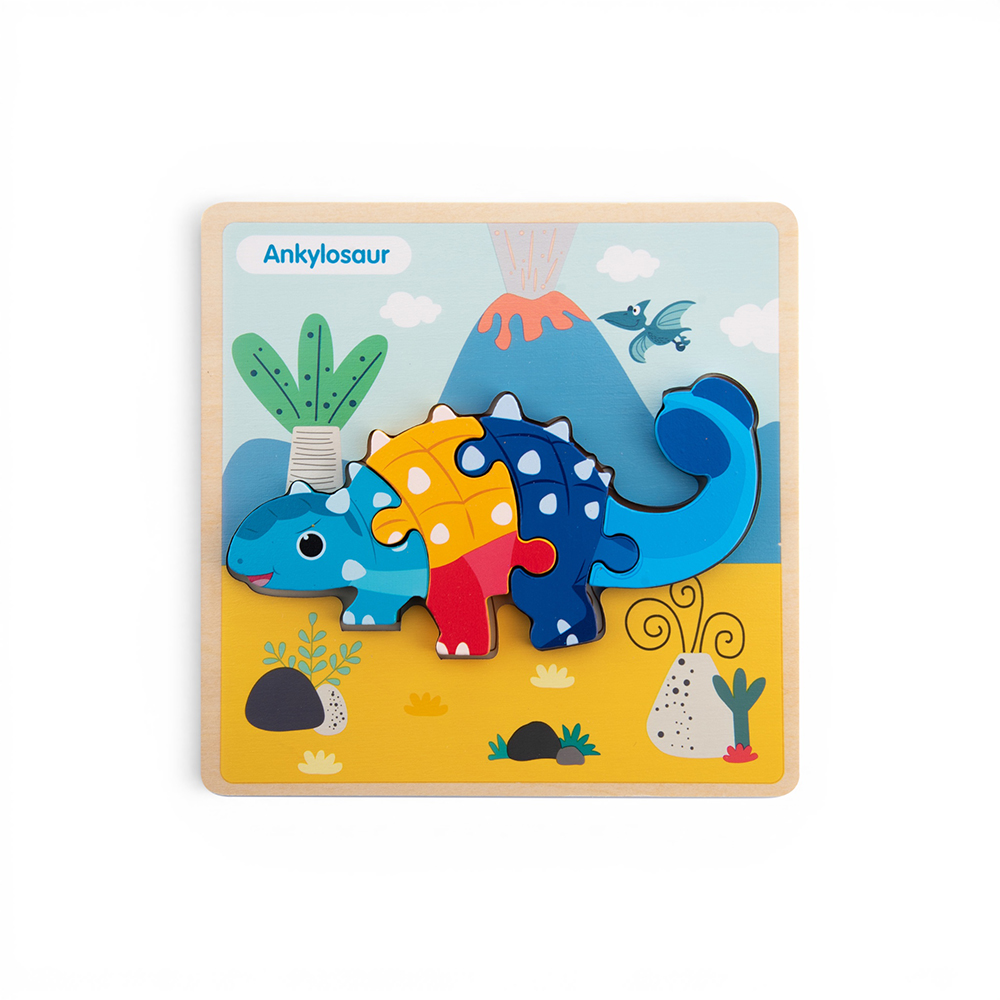 Wooden Dinosaur Snap-Fit Puzzle - Image 3