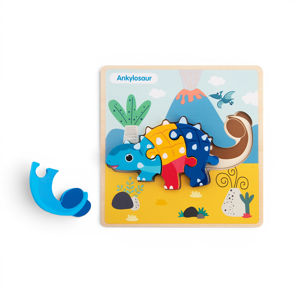 Wooden Dinosaur Snap-Fit Puzzle - Image 5
