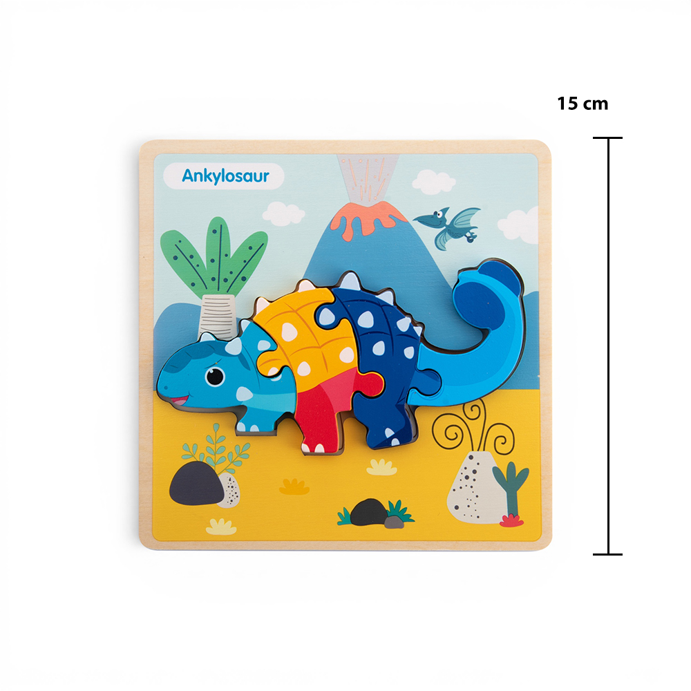 Wooden Dinosaur Snap-Fit Puzzle - Image 2