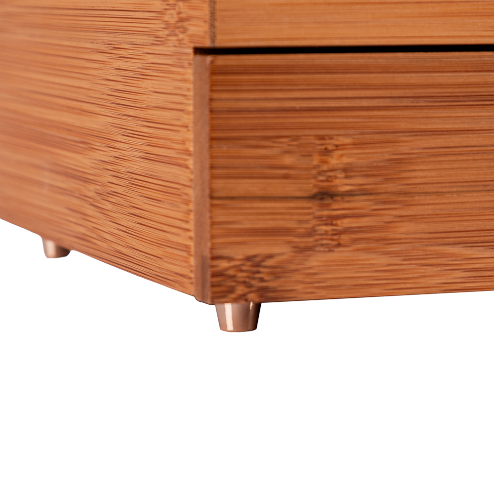 Deep Carbon Bamboo Fliptop Jewellery Box (H12.5cm) - Image 10