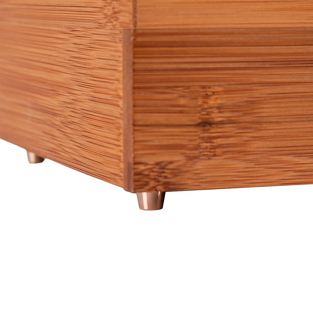 Deep Carbon Bamboo Fliptop Jewellery Box (H10.5cm) - Image 11