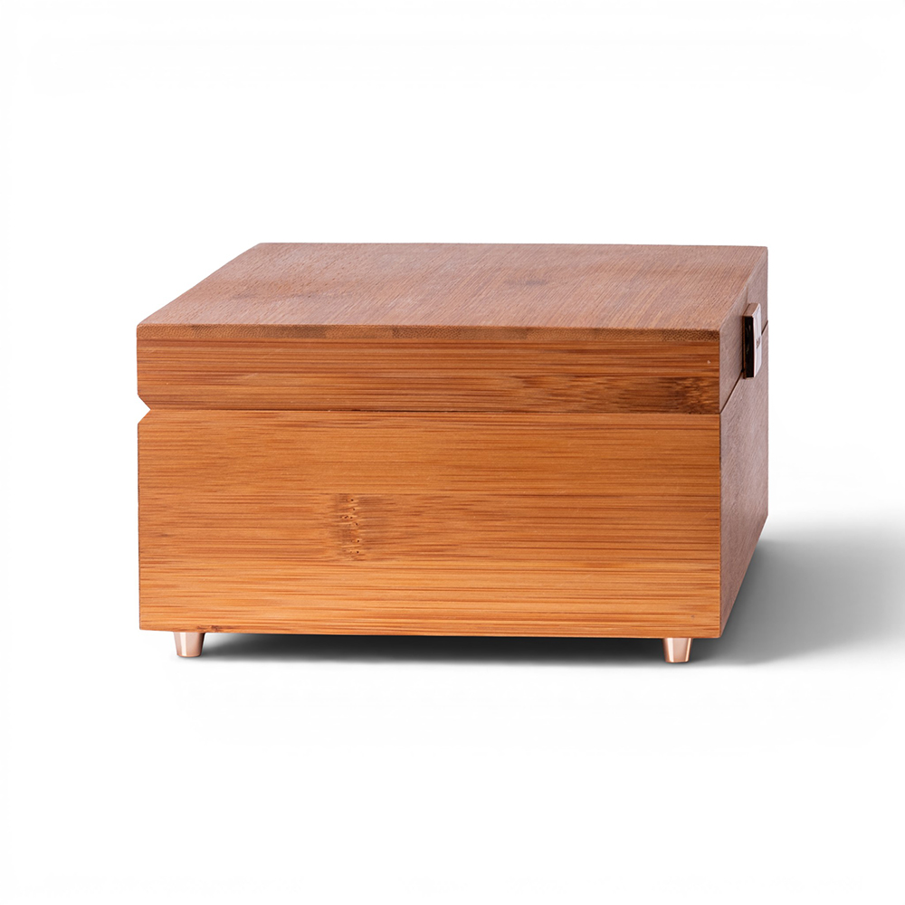 Deep Carbon Bamboo Fliptop Jewellery Box (H10.5cm) - Image 5