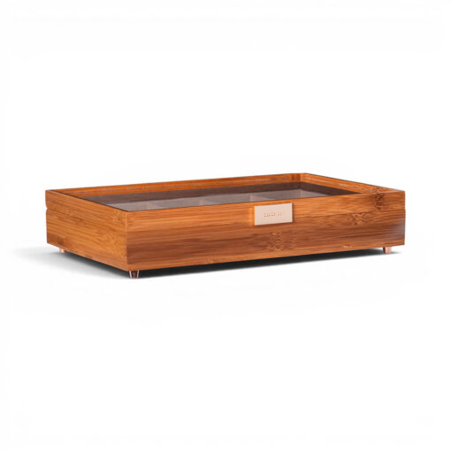 Deep Carbon Bamboo Fliptop Jewellery Box (H6.5cm)