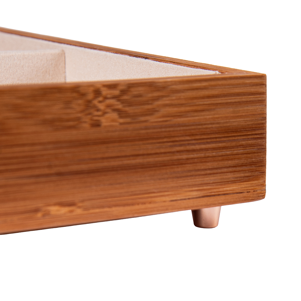 Deep Carbon Bamboo Fliptop Jewellery Box (H6.5cm) - Image 8