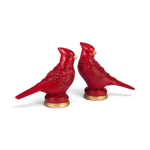 Polyresin Carved Cardinals (Set of 2)
