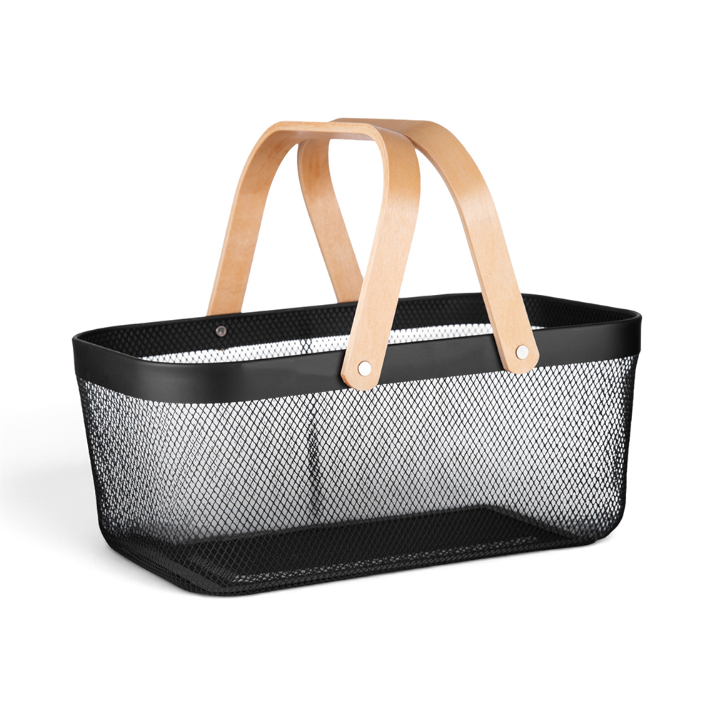 Basket with Wooden Handle (H31cm)