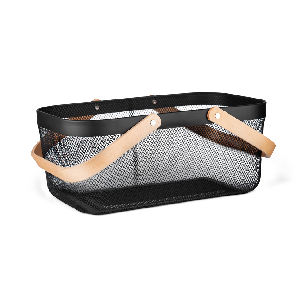 Basket with Wooden Handle (H31cm) - Image 2