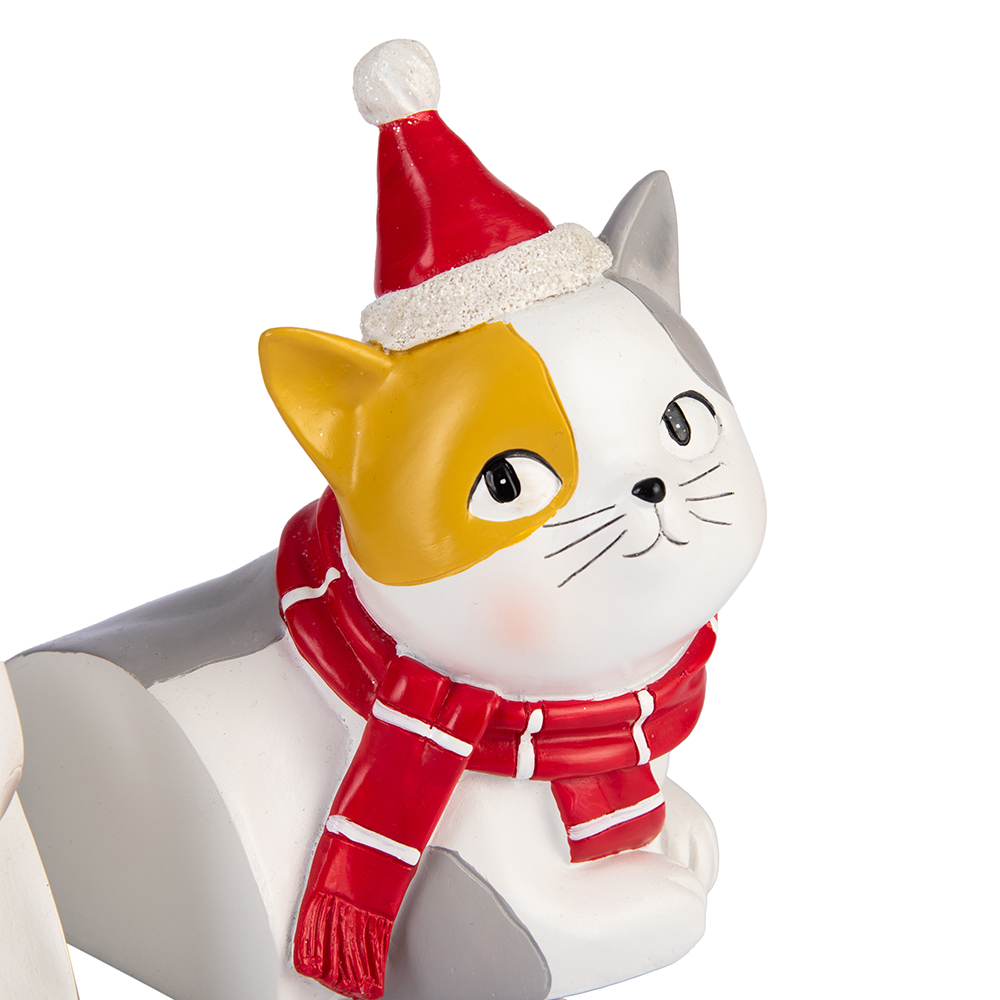 Christmas Cat Bookend (H16cm) - Image 6