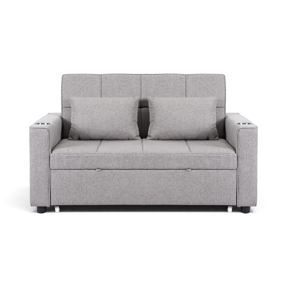 Eira 2 Seater Pull Out Sofa Bed with Cup Holders