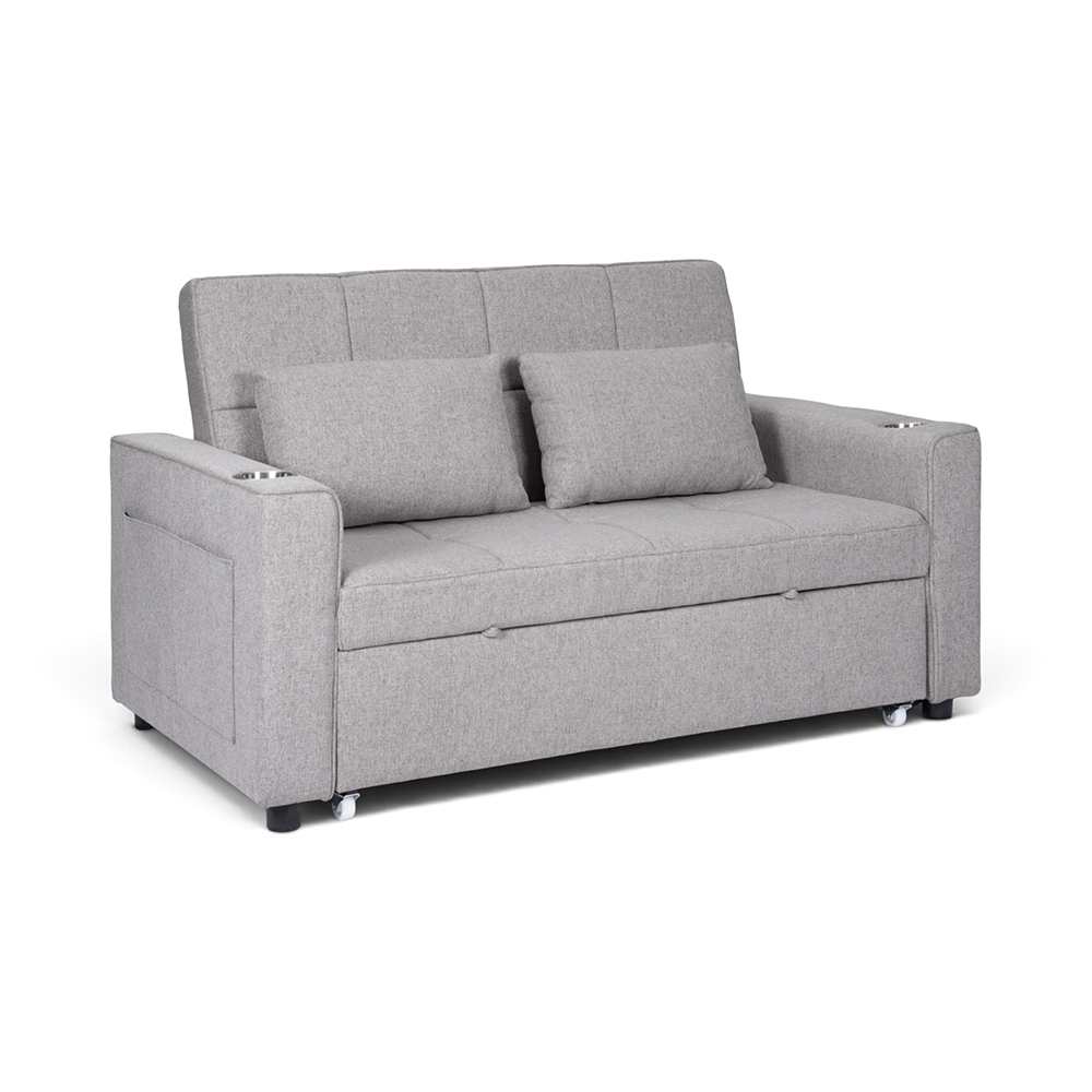 Eira 2 Seater Pull Out Sofa Bed with Cup Holders - Image 5