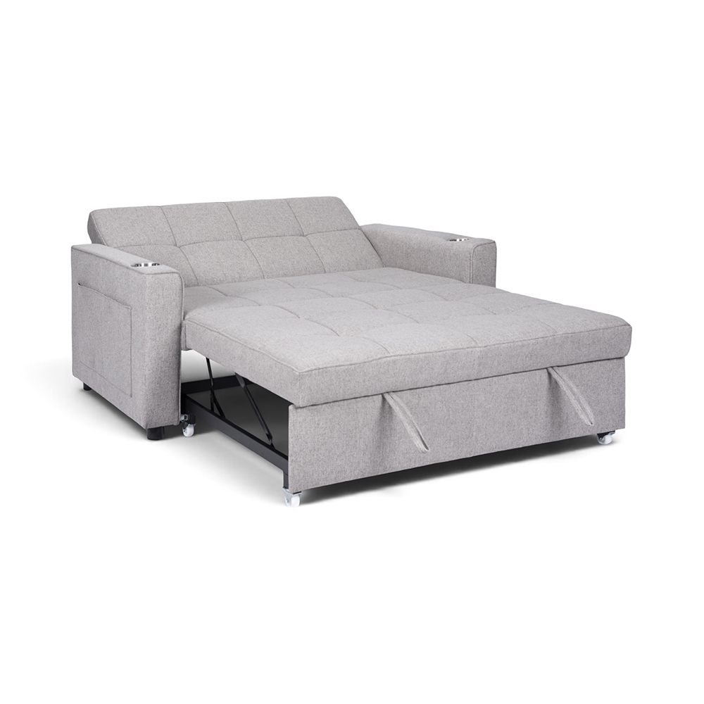Eira 2 Seater Pull Out Sofa Bed with Cup Holders - Image 3
