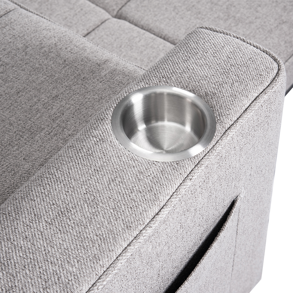 Eira 2 Seater Pull Out Sofa Bed with Cup Holders - Image 12