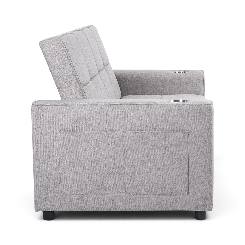 Eira 2 Seater Pull Out Sofa Bed with Cup Holders - Image 6
