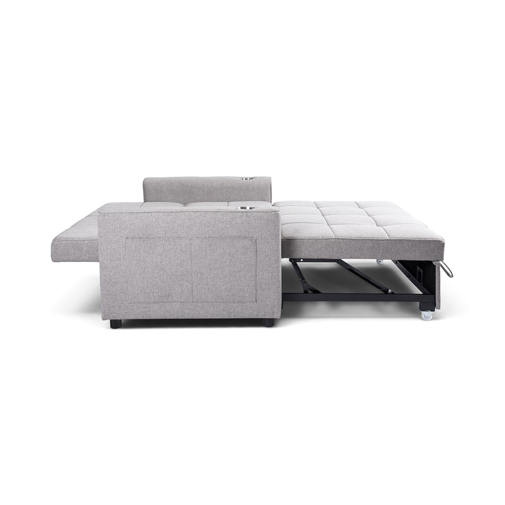 Eira 2 Seater Pull Out Sofa Bed with Cup Holders - Image 9